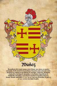Escudo heráldico del apellido MUÑOZ