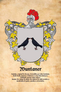 Escudo heráldico del apellido MUNTANER