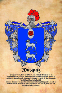 Escudo heráldico del apellido MUSQUIZ