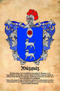 Escudo heráldico del apellido MUZQUIZ