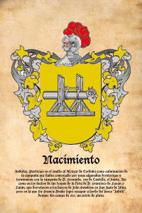 Escudo heráldico del apellido Nacimiento