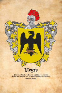 Escudo heráldico del apellido NEGRE