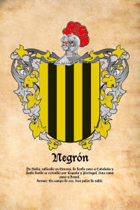 Escudo heráldico del apellido NEGRON