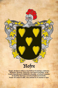 Escudo heráldico del apellido NOFRE