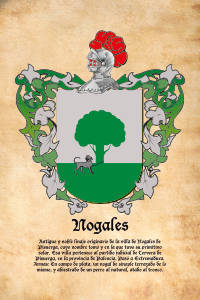 Escudo heráldico del apellido NOGALES