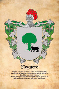 Escudo heráldico del apellido NOGUERO