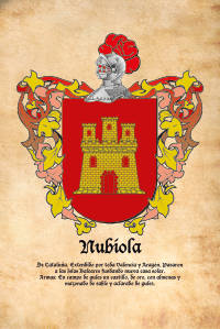 Escudo heráldico del apellido NUBIOLA