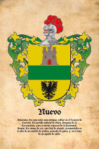 Escudo heráldico del apellido NUEVO