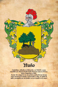Escudo heráldico del apellido NUÑO