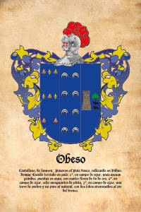 Escudo heráldico del apellido Obeso