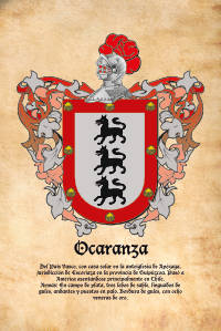 Escudo heráldico del apellido OCARANZA