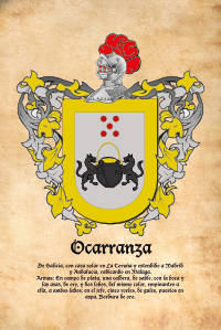 Escudo heráldico del apellido Ocarranza