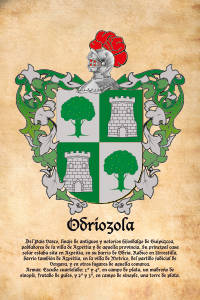 Escudo heráldico del apellido ODRIOZOLA