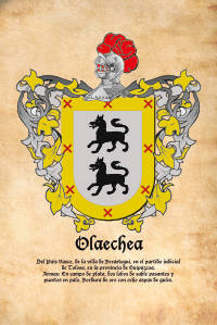Escudo heráldico del apellido OLAECHEA