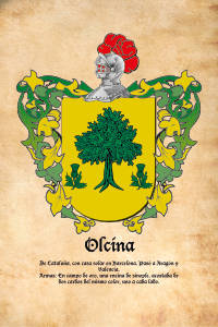 Escudo heráldico del apellido OLCINA
