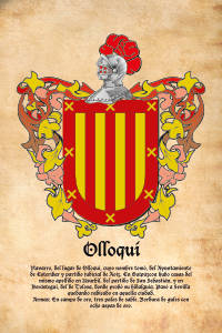 Escudo heráldico del apellido OLLOQUI