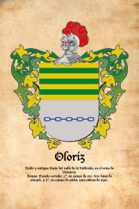 Escudo heráldico del apellido OLORIZ