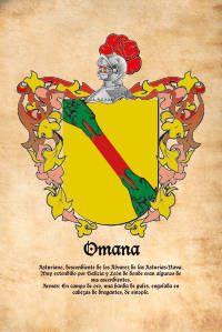 Escudo heráldico del apellido OMANA