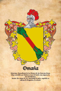 Escudo heráldico del apellido OMAÑA