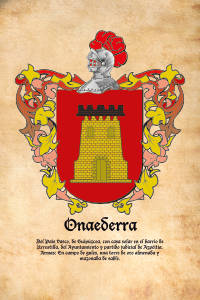 Escudo heráldico del apellido ONAEDERRA