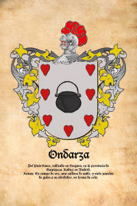 Escudo heráldico del apellido ONDARZA