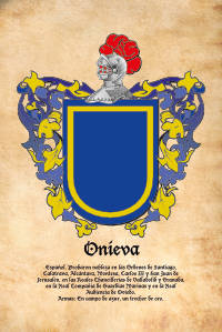 Escudo heráldico del apellido ONIEVA