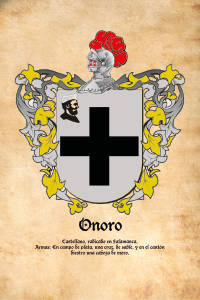 Escudo heráldico del apellido ONORO