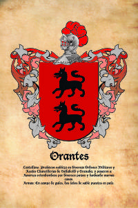 Escudo heráldico del apellido ORANTES