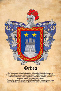 Escudo heráldico del apellido ORBEA