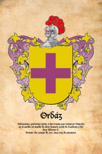 Escudo heráldico del apellido ORDAZ