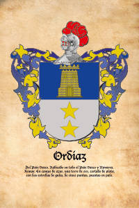 Escudo heráldico del apellido ORDIAZ