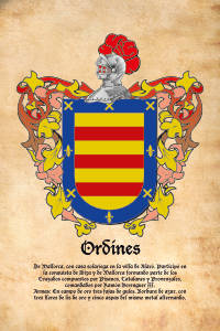 Escudo heráldico del apellido ORDINES