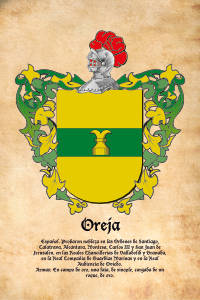Escudo heráldico del apellido OREJA