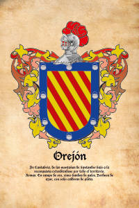 Escudo heráldico del apellido OREJON