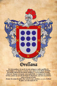 Escudo heráldico del apellido ORELLANA