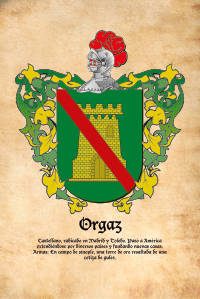 Escudo heráldico del apellido ORGAZ