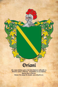 Escudo heráldico del apellido ORIANI