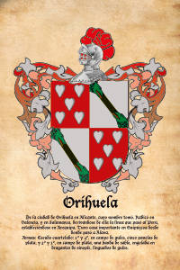 Escudo heráldico del apellido ORIHUELA
