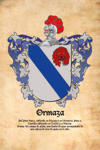 Escudo heráldico del apellido Ormaza