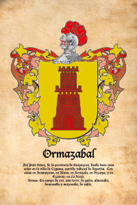 Escudo heráldico del apellido ORMAZABAL