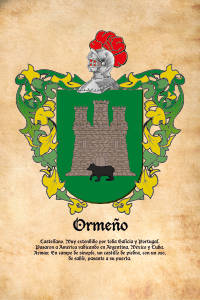 Escudo heráldico del apellido ORMEÑO