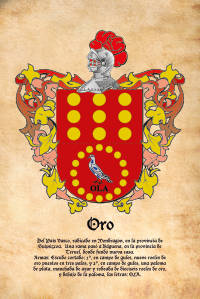 Escudo heráldico del apellido ORO