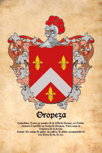 Escudo heráldico del apellido OROPEZA