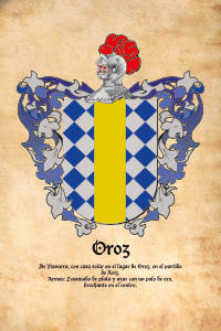 Escudo heráldico del apellido OROZ
