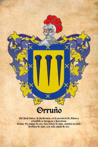 Escudo heráldico del apellido ORRUÑO