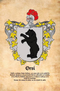 Escudo heráldico del apellido Orsi