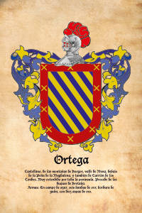 Escudo heráldico del apellido ORTEGA