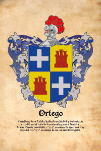 Escudo heráldico del apellido ORTEGO