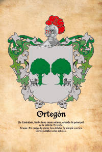 Escudo heráldico del apellido ORTEGON