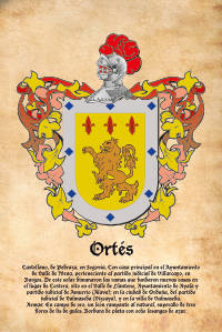 Escudo heráldico del apellido ORTES